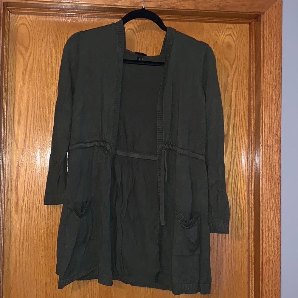 Torrid Green Sinch Waist Hooded Cardigan 00